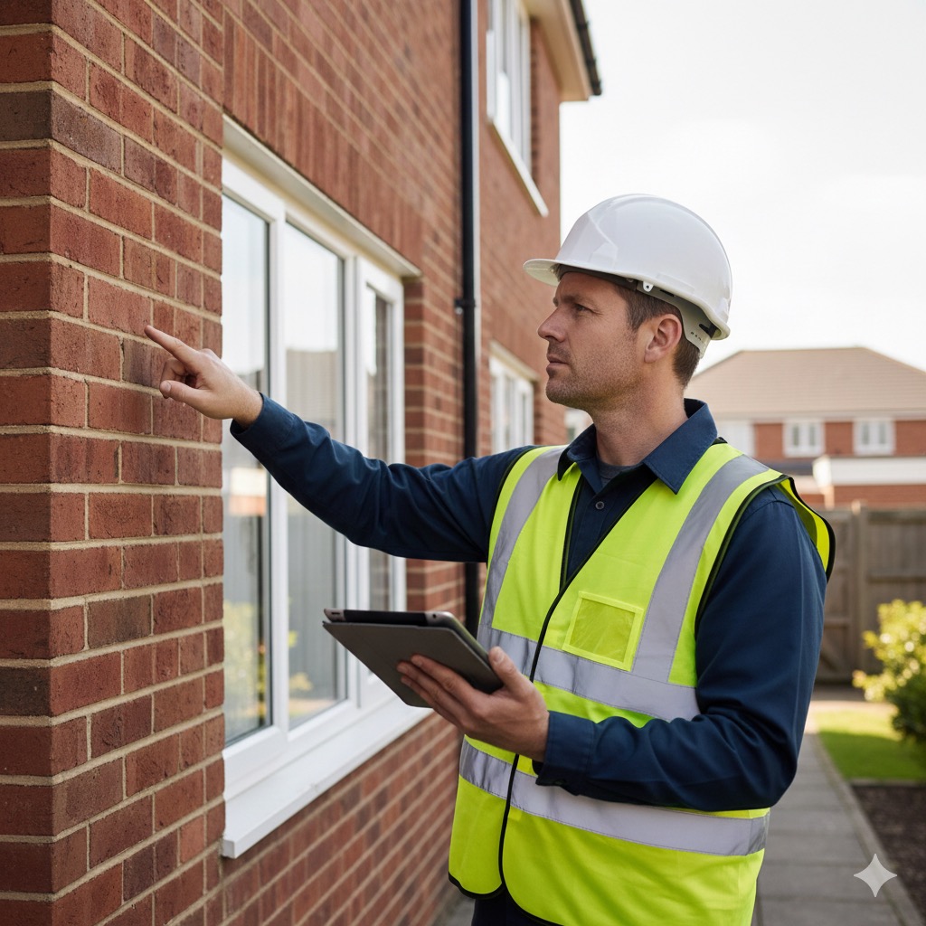 Structural engineer conducting technical assessment